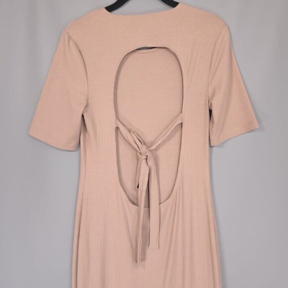 Reformation‎ Women's LARGE Dosch Maxi Dress Buff Bodycon Rib Knit Backless Sexy - Picture 9 of 11